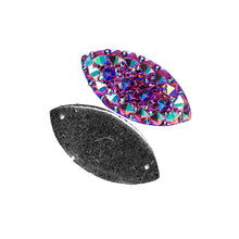 Load image into Gallery viewer, Resin Sew-on GummySpike(10pcs) Navette 15x30mm Pink AB
