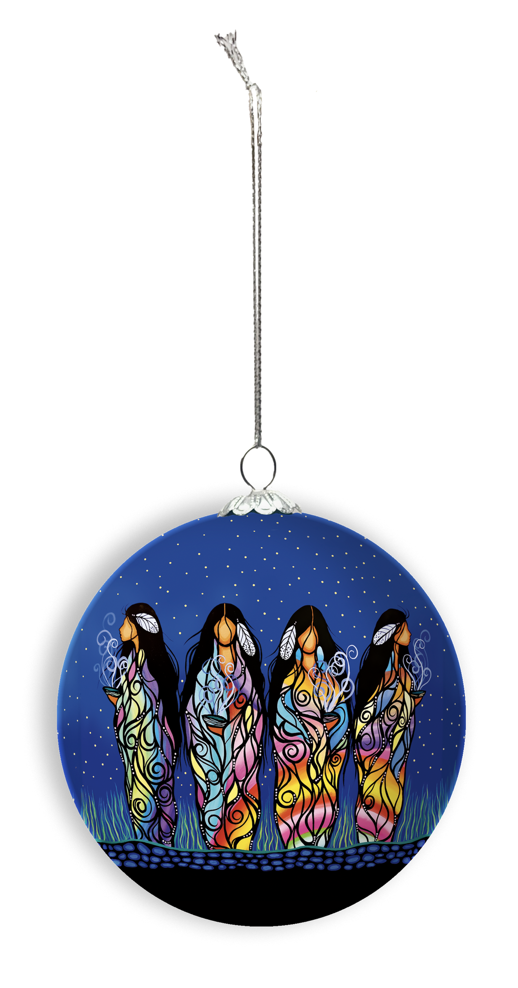 Bringing Good Medicine - Glass Ornament by Jackie Traverse