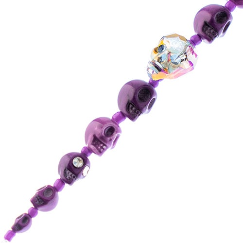 Assorted Skulls Bead Strand 6.5