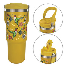 Load image into Gallery viewer, Easy-Carry Insulated Tumbler (30oz) - Hummingbird (Nenookaasi) by Storm Angeconeb

