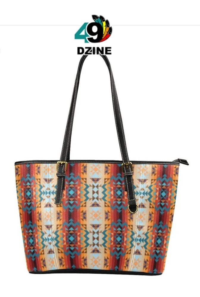 Dark Sandway Leather Tote Bag