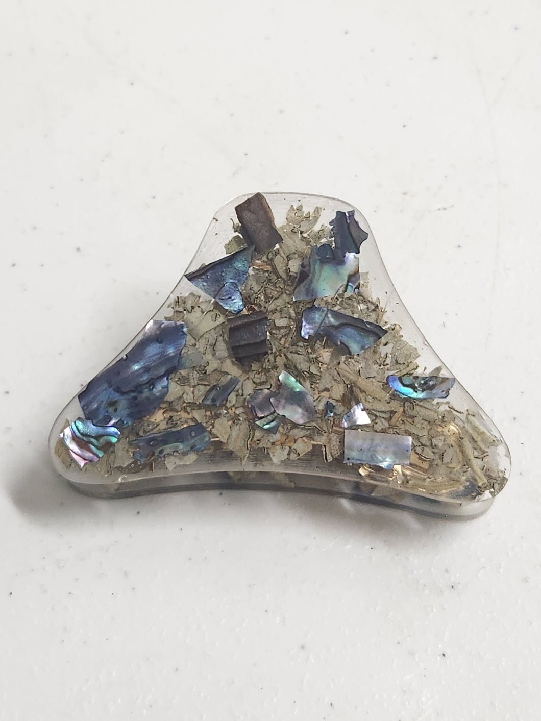 Hair Claw:Abalone & Sage