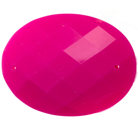 Resin Sew-on Bright Stone 10pc Oval 30x40mm Neon Pink