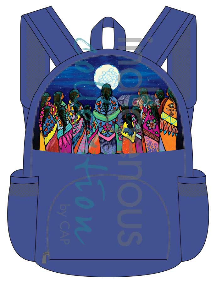 Foldable Backpack - Full Moon Ceremony by Jackie Traverse