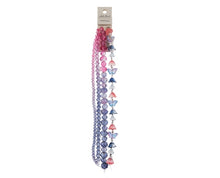 Load image into Gallery viewer, Crystal Lane 7" Bead Strand- Flowers - Pink to Montana Blue Mix Rondelles, Tulips and Butterflies
