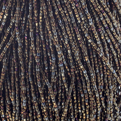 Czech Seed Beads 9/0 3Cut Opaque Brown AB Strung