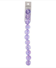 Load image into Gallery viewer, Resin Round Beads with Sequin 7" Strand (15.8mm) - Purple AB
