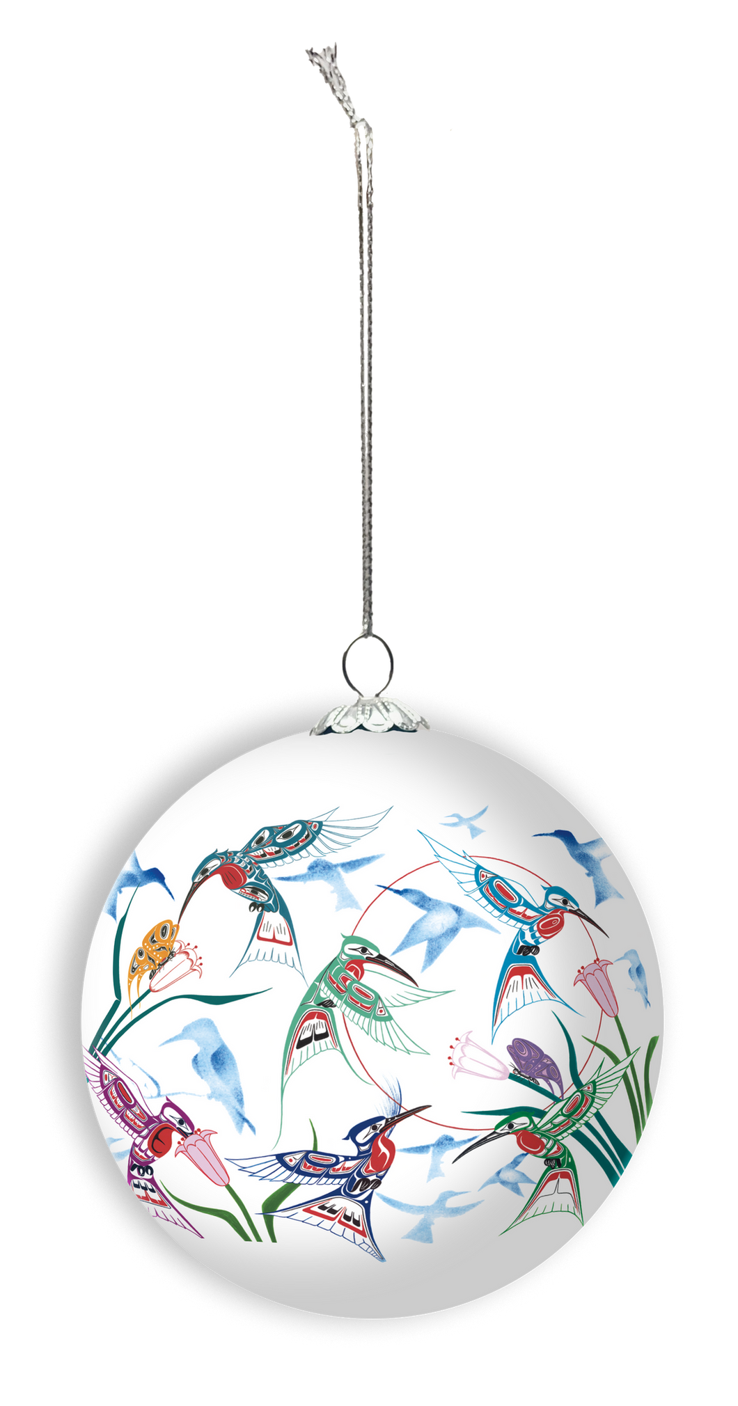 Garden of Hummingbirds - Glass Ornament by Richard Shorty