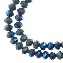 Load image into Gallery viewer, Rondelle 6x8mm Opaque Dark Green /Half Blue Iris
