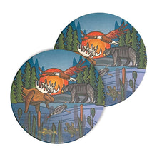 Load image into Gallery viewer, Ceramic Coasters (Set of 2) - All My Relatives (Indinawemaaganidag) by Storm Angeconeb
