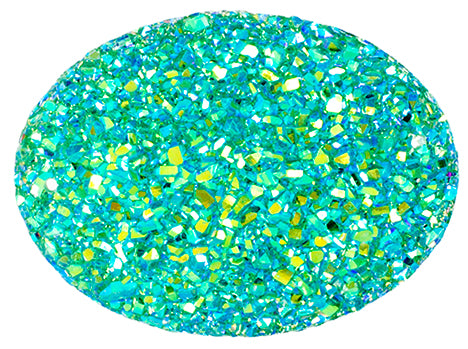Resin Sew-on Sugar Stone 10pcs Oval 30x40mm Peacock Blue