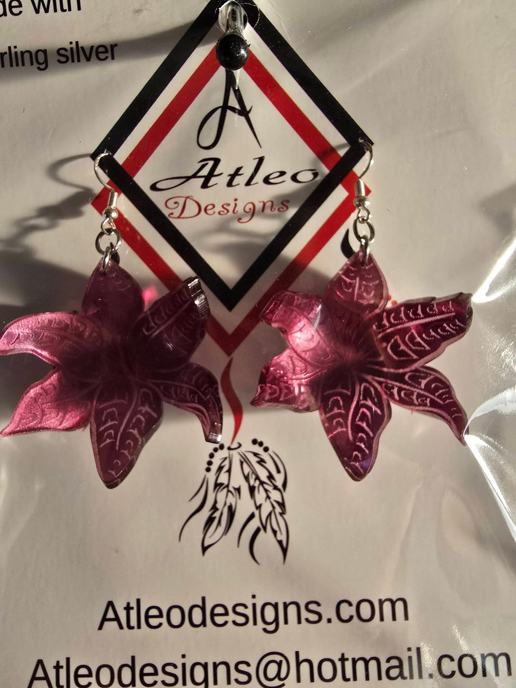 Flowers 3D - Dark Pink Mirrored