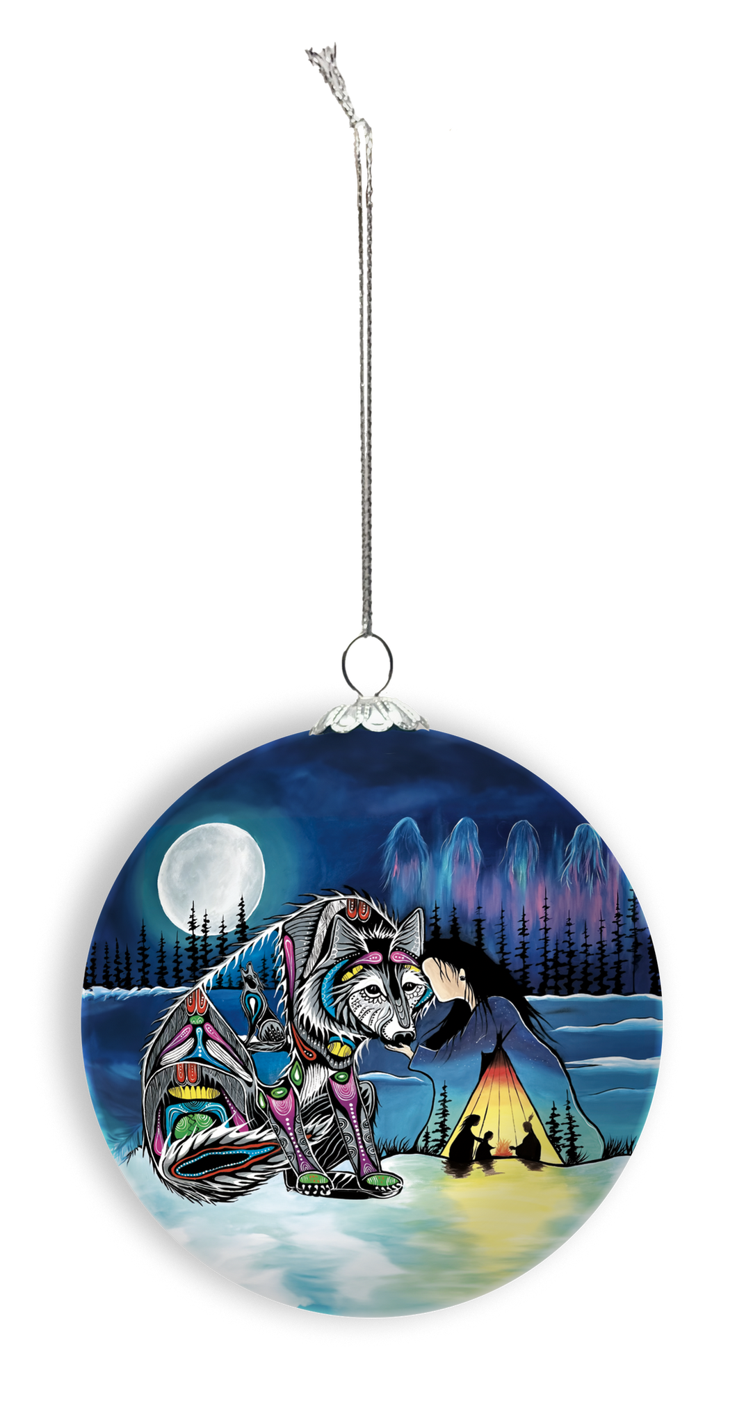 January Moon - Glass Ornament by Jessica Somers