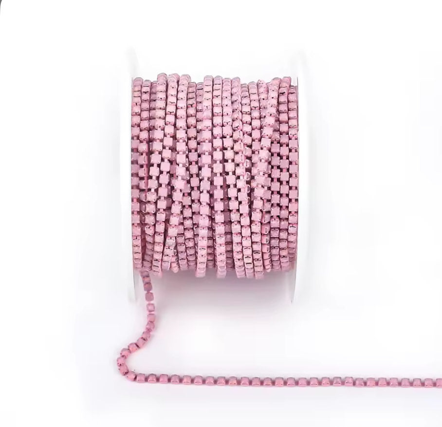 Pink Opal Rhinestone Banding ss6