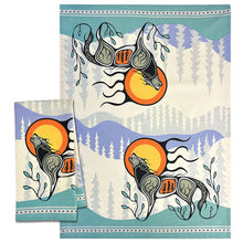 Load image into Gallery viewer, Printed Tea Towel - Wolf (Ma'iingan) by Storm Angeconeb
