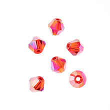 Load image into Gallery viewer, Bicone 2 Strand 7&quot;- 6mm Transparent Red AB
