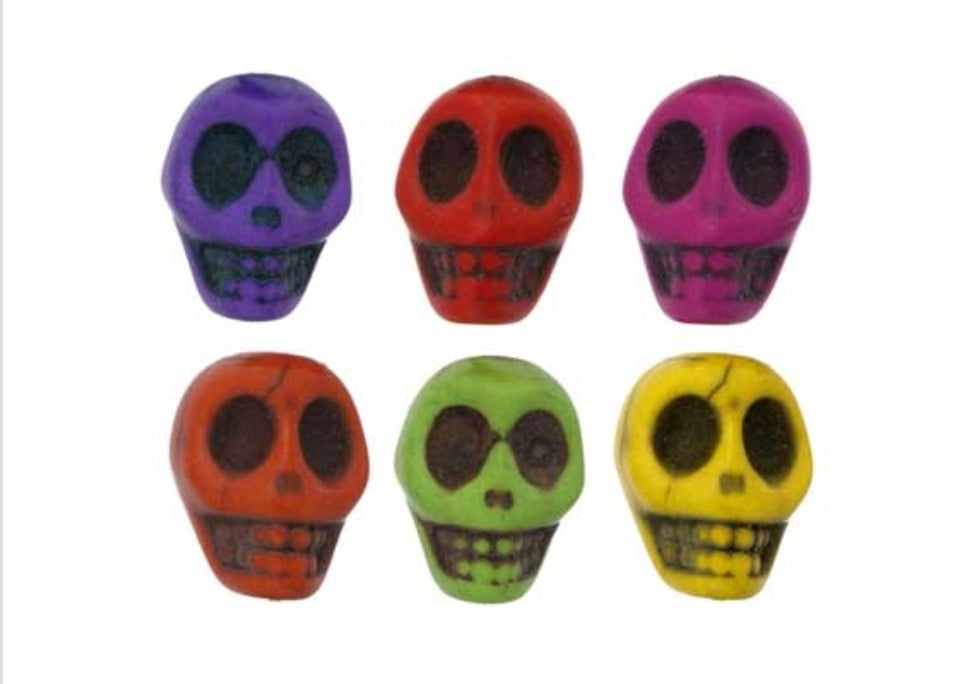 Semi-Precious Skull 13mm 8in Multi Color