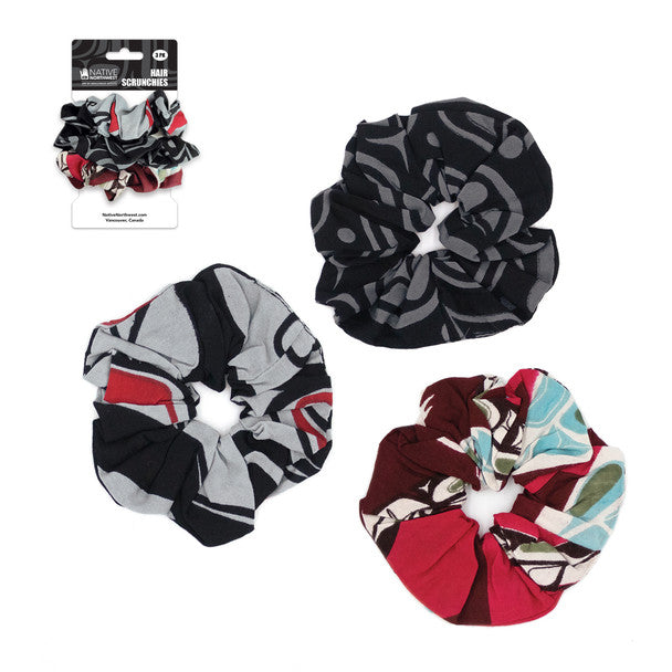 Hair Scrunchies 3 Pack (assorted Haida designs)