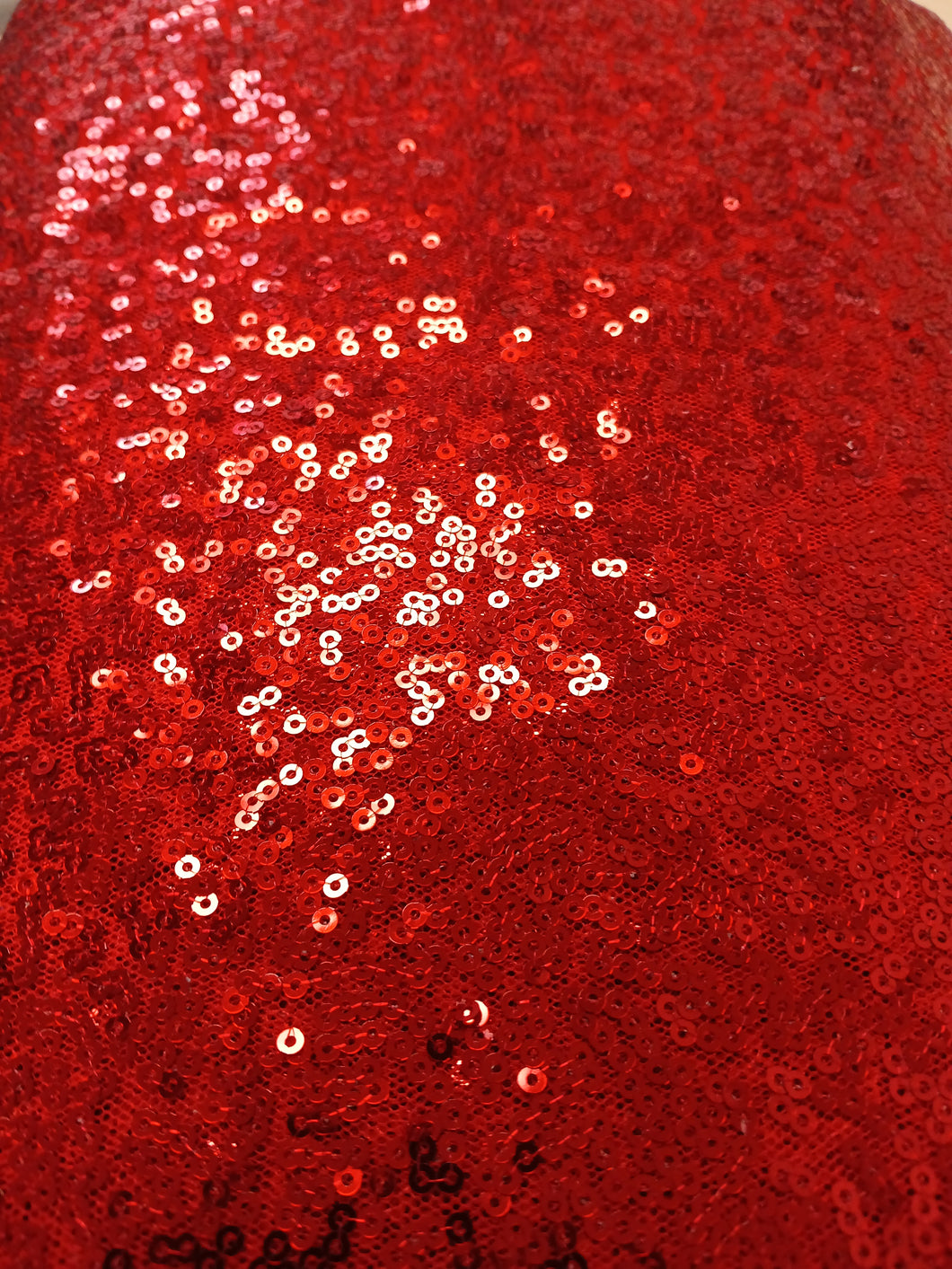 (Per yard) Red 3mm Sequin Mesh