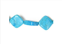 Load image into Gallery viewer, Turquonite Stabilized 14mm Square 16&quot; Semi-Precious
