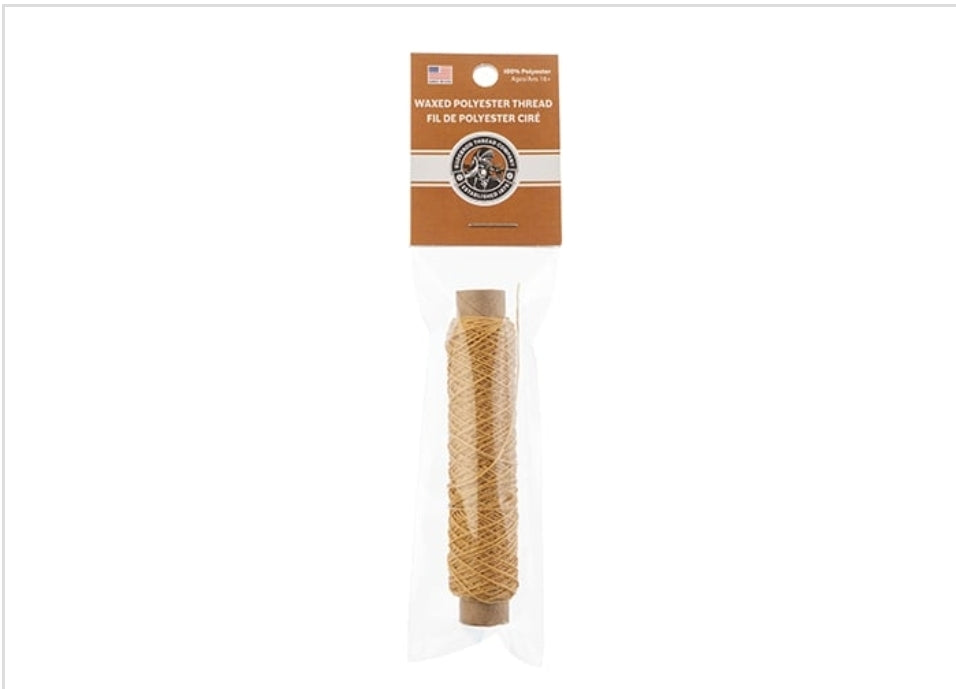 Gudebrod Waxed Thread 3ply 75ft (25yrd) Bobbin 0.38mm - Natural
