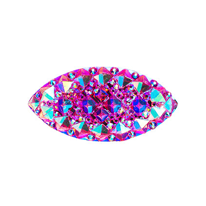 Resin Sew-on GummySpike(10pcs) Navette 15x30mm Pink AB