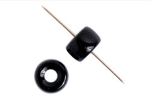 Load image into Gallery viewer, Czech Glass Crowbead 9mm - Opaque Black (20pcs)
