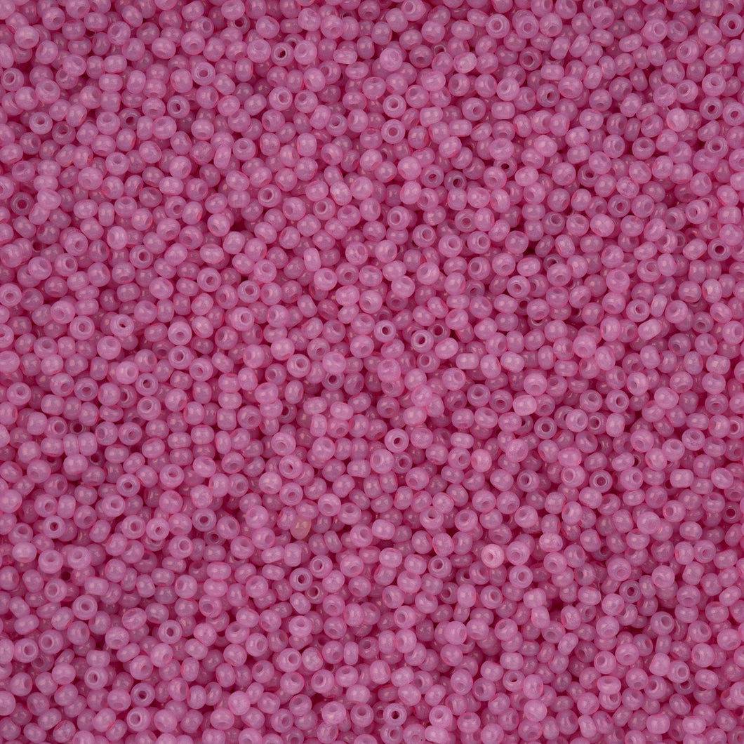 (Vial) Czech Seed Bead 11/0 Alabaster Fuchsia Solgel