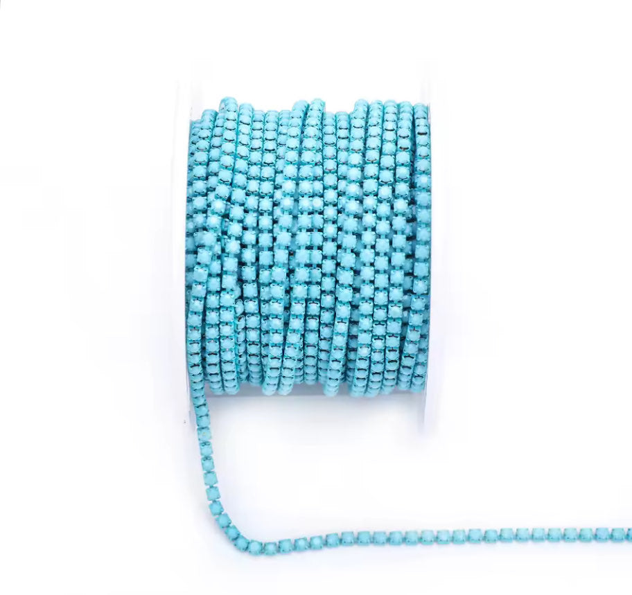 Aquamarine Porcelain Rhinestone Banding ss6
