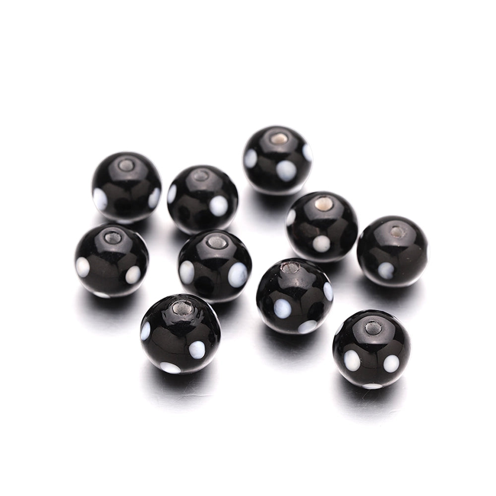 Skunk Beads Black and White 12mm (10pc bags)
