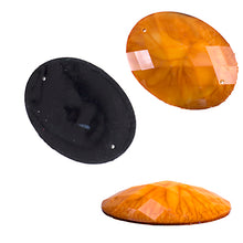 Load image into Gallery viewer, Resin Sew-on Crinkle Stone 10pcs Oval 30x40mm Orange
