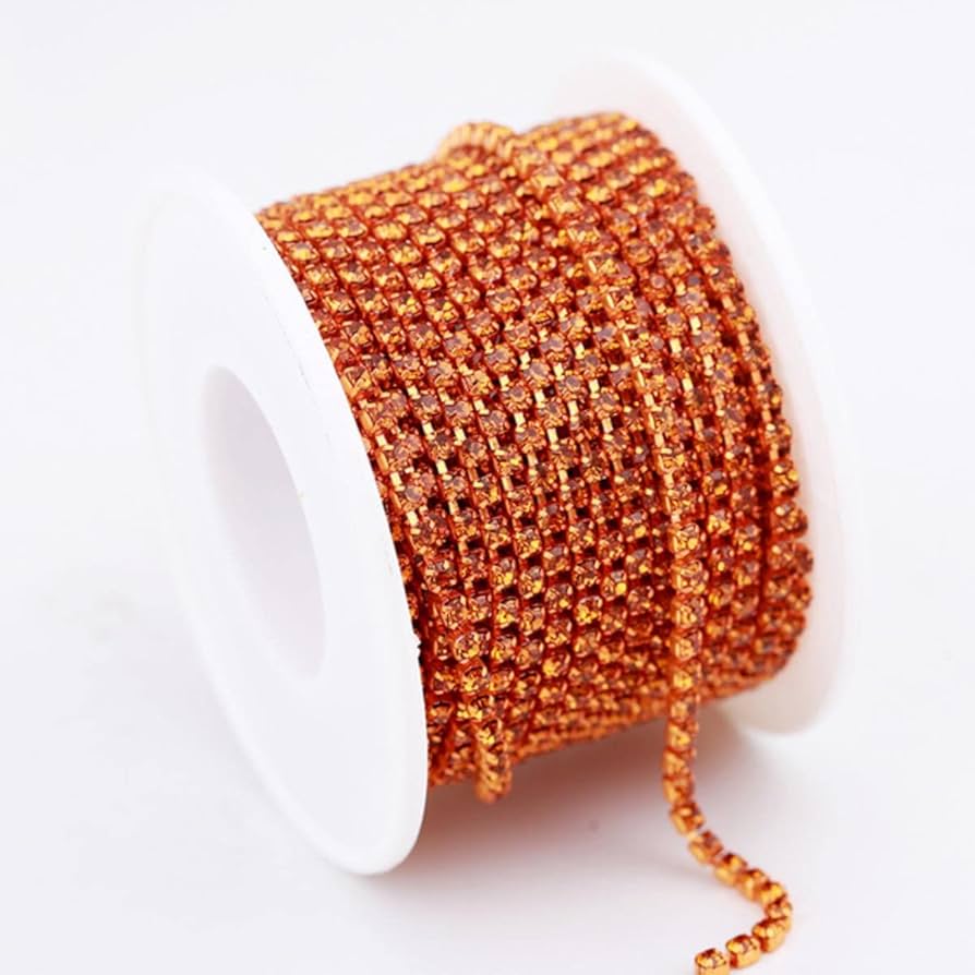 Orange Rhinestone Banding ss6