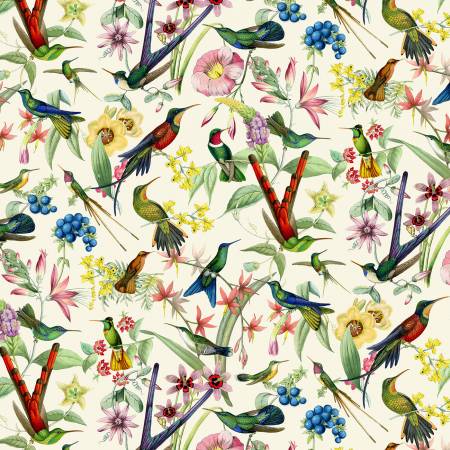 Hummingbirds Heaven M4915-Cream