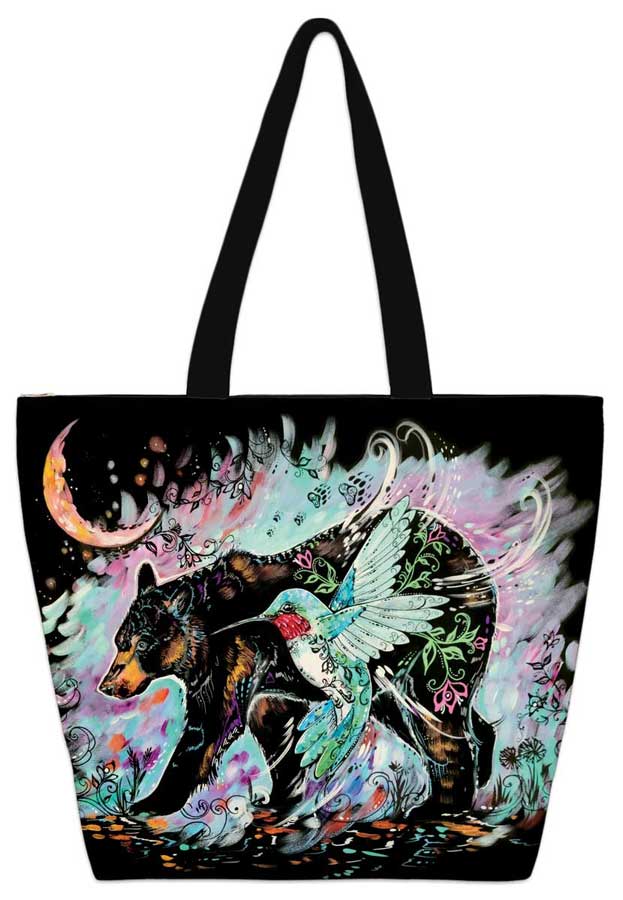 Hummingbear Tote Bag by Artist Carla Joseph