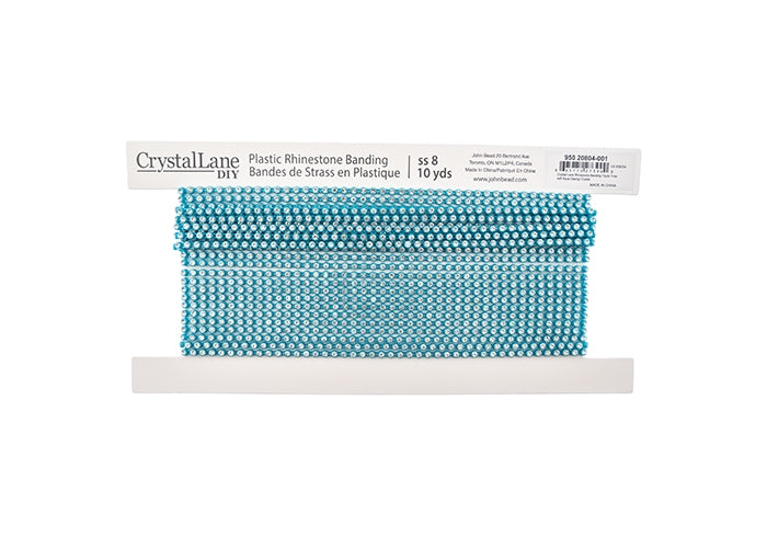Aqua Plastic Rhinestone Banding (10 yards/SS8)