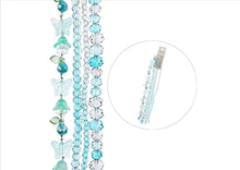 Load image into Gallery viewer, Crystal Lane 7" Bead Strand- Flowers - Aqua Mix Facetted Rondelles, Tulips and Butterflies
