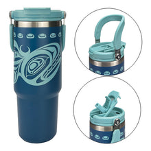 Load image into Gallery viewer, Easy-Carry Insulated Tumbler (30oz) - Killer Whale by Yasakw (Shelly Samuels)
