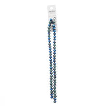 Load image into Gallery viewer, Rondelle 6x8mm Opaque Dark Green /Half Blue Iris

