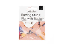 Load image into Gallery viewer, Earring Studs Flat with Backer (Silver)
