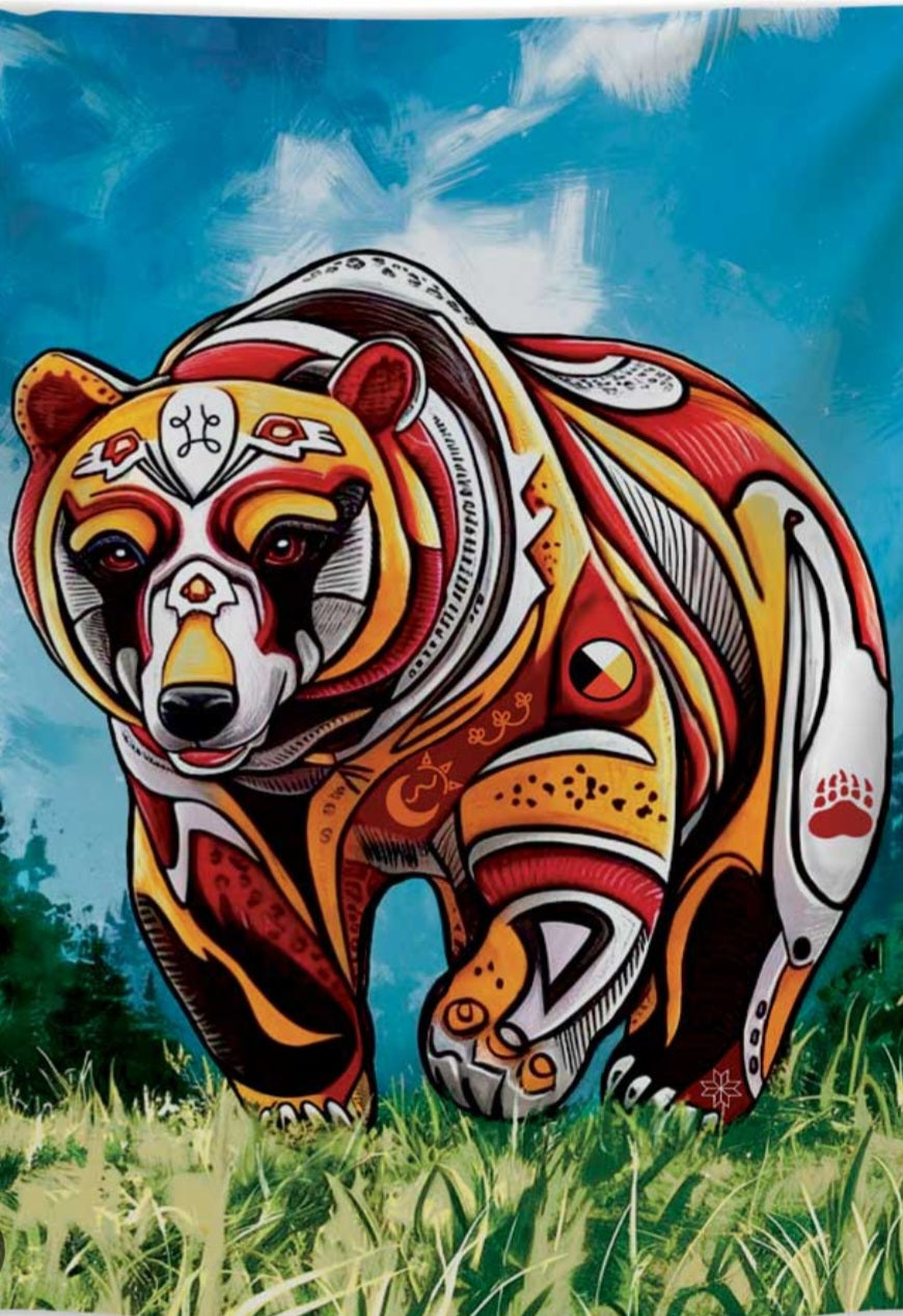 Tea Towel (microfiber) - Spirit Bear by Stephanie White