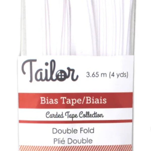 1/4” BIAS TAPE DOUBLE FOLD - WHITE