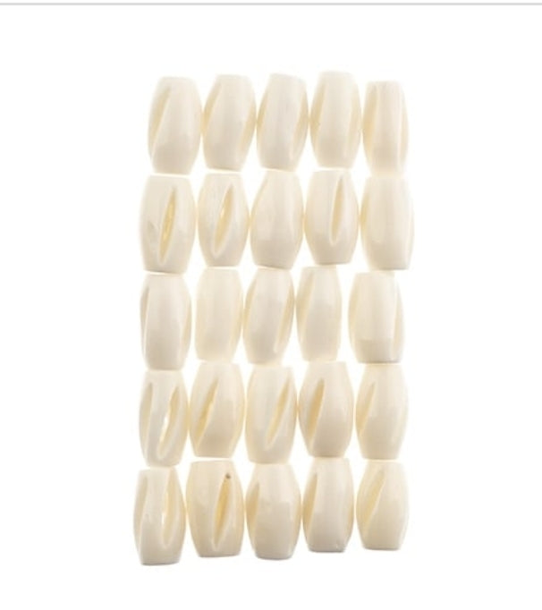 Bone Bead Pipe 0.5in Natural 25pcs