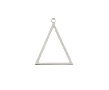 Load image into Gallery viewer, Beadwork Findings - Silver Pendant Triangles 27.5x34.5mm (6pc)
