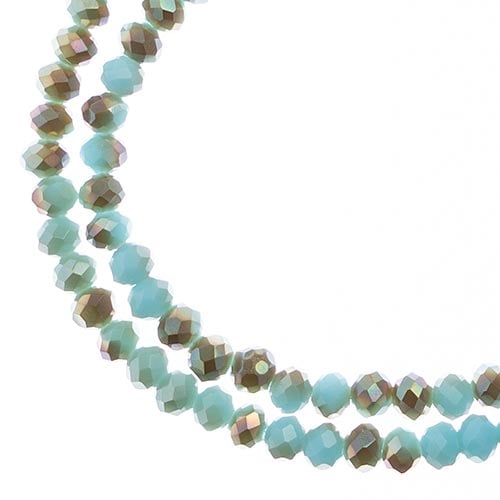 Rondelle 3x4mm Opaque Blue with Half Champaign Luster