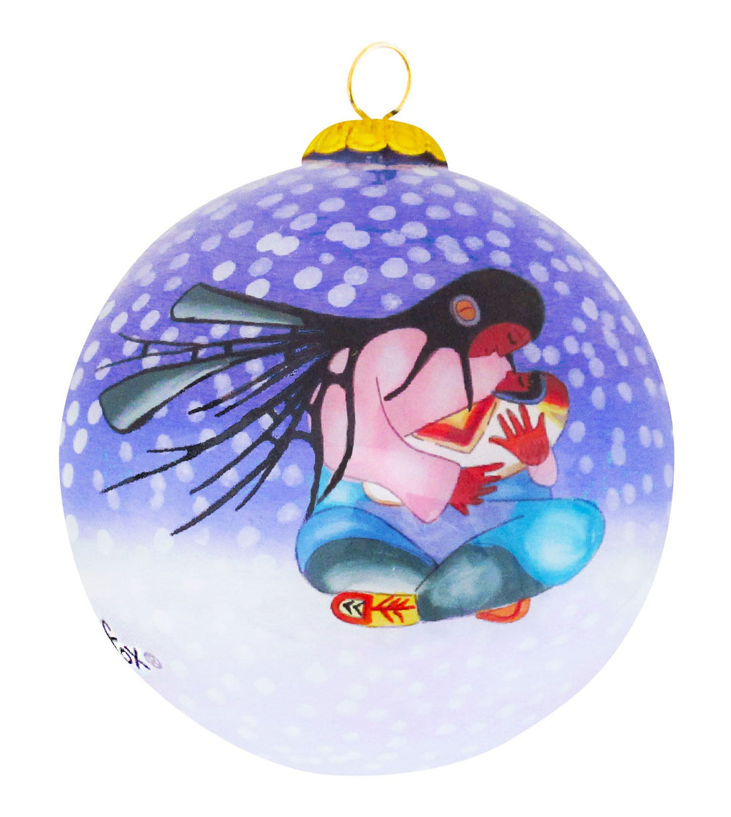 Joyous Motherhood - Glass Ornament by Cecil Youngfox