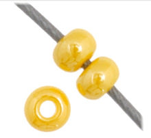 Load image into Gallery viewer, 11/0 Seedbead Opaque Golden Yellow Luster
