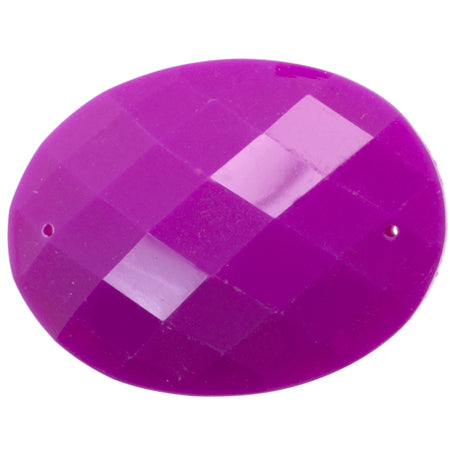 Resin Sew-on Bright Stone 10pc Oval 30x40mm Grape