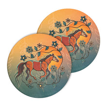 Load image into Gallery viewer, Ceramic Coasters (Set of 2) - Horse (Bebezhigooganzhii) by Storm Angeconeb
