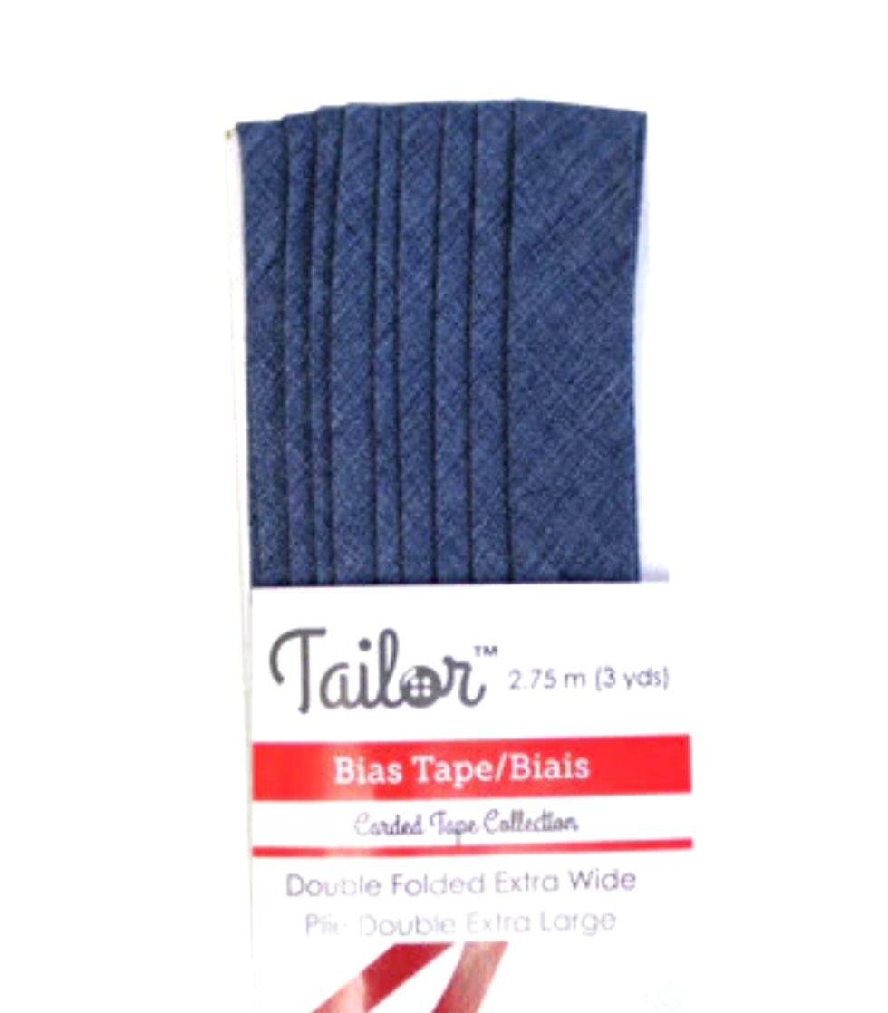 5/8” BIAS TAPE DOUBLE FOLD EXTRA WIDE - Denim Mix