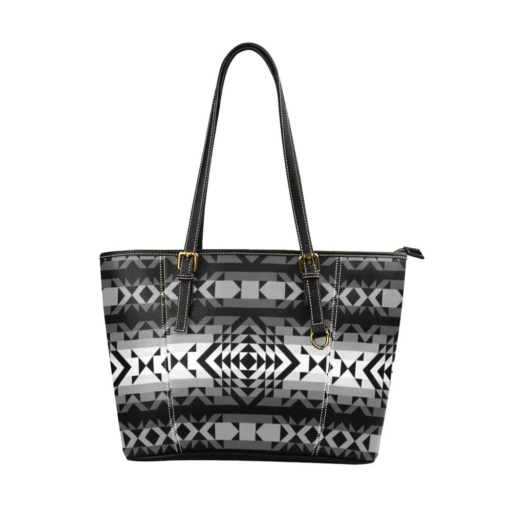 Black Rose Shadow Leather Tote Bag